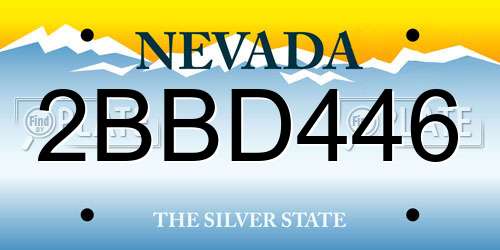 2BBD446 Nevada License Plate