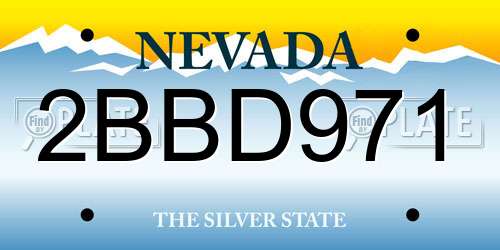 2BBD971 Nevada License Plate
