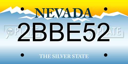 2BBE52 Nevada License Plate