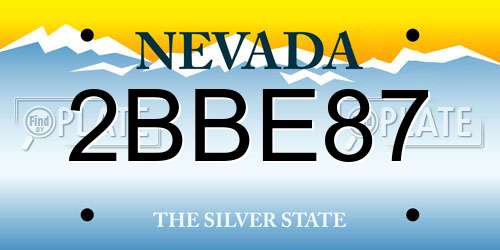 2BBE87 Nevada License Plate