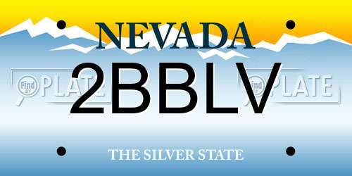 2BBLV Nevada License Plate