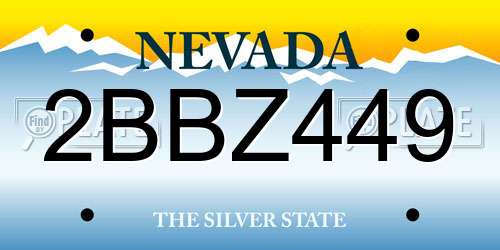 2BBZ449 Nevada License Plate