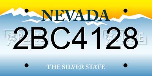2BC4128 Nevada License Plate