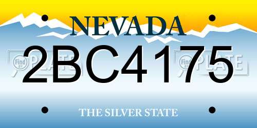 2BC4175 Nevada License Plate