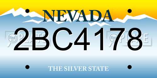 2BC4178 Nevada License Plate