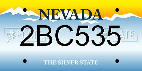 2BC535 Nevada License Plate