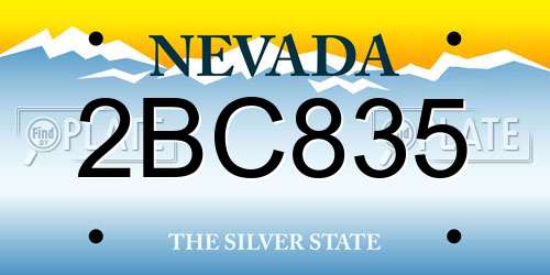 2BC835 Nevada License Plate