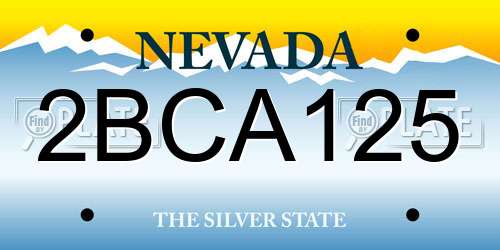2BCA125 Nevada License Plate