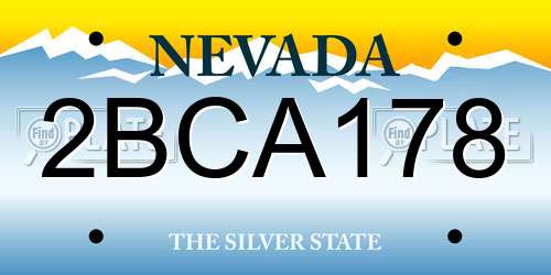 2BCA178 Nevada License Plate