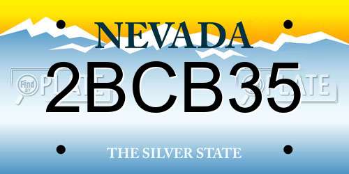 2BCB35 Nevada License Plate