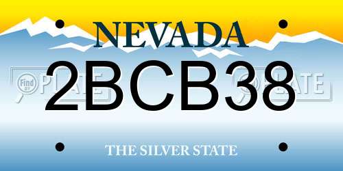 2BCB38 Nevada License Plate
