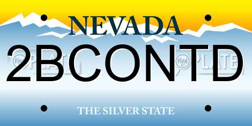 2BCONTD Nevada License Plate