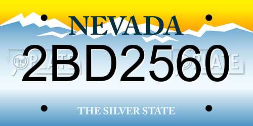 2BD2560 Nevada License Plate