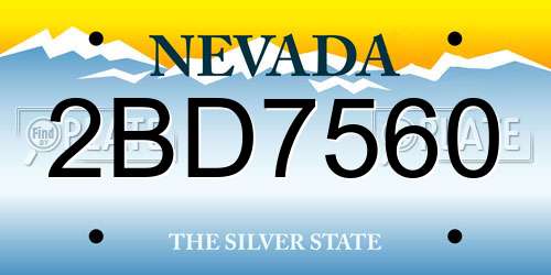 2BD7560 Nevada License Plate