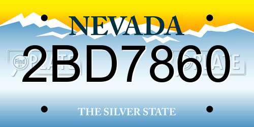 2BD7860 Nevada License Plate