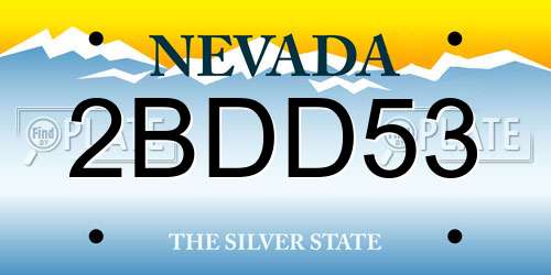 2BDD53 Nevada License Plate
