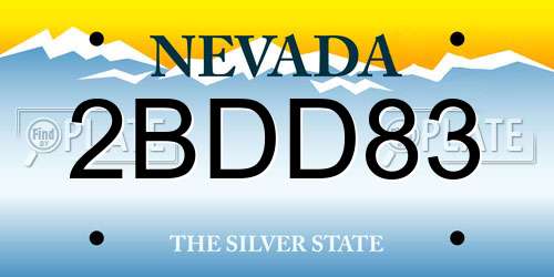 2BDD83 Nevada License Plate