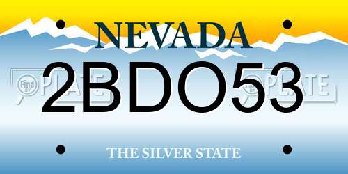 2BDO53 Nevada License Plate