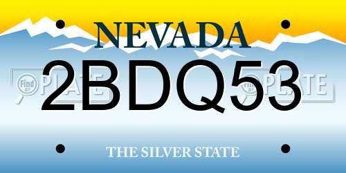 2BDQ53 Nevada License Plate