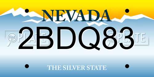 2BDQ83 Nevada License Plate