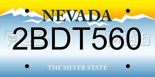 2BDT560 Nevada License Plate
