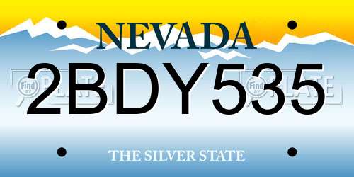 2BDY535 Nevada License Plate