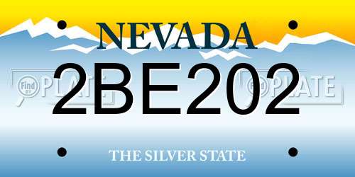 2BE202 Nevada License Plate