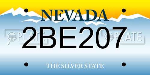 2BE207 Nevada License Plate