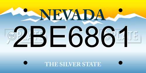 2BE6861 Nevada License Plate