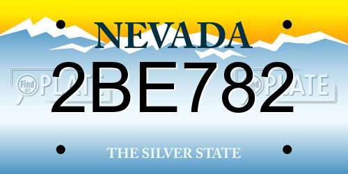 2BE782 Nevada License Plate