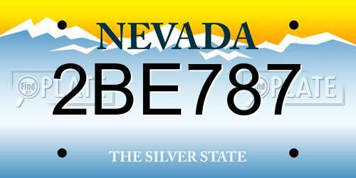 2BE787 Nevada License Plate