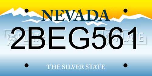 2BEG561 Nevada License Plate