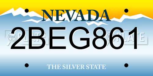 2BEG861 Nevada License Plate