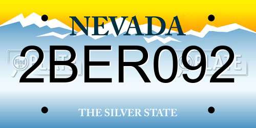 2BER092 Nevada License Plate