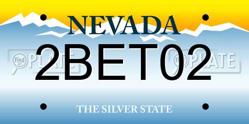 2BET02 Nevada License Plate