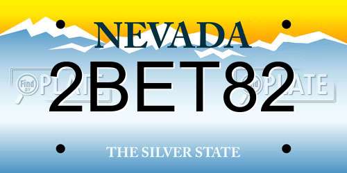 2BET82 Nevada License Plate