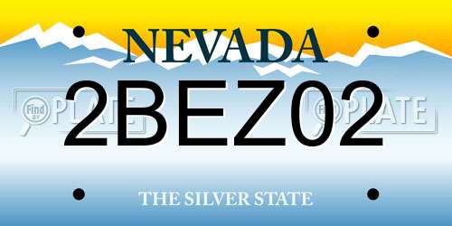 2BEZ02 Nevada License Plate