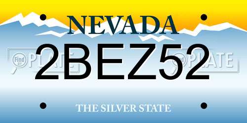 2BEZ52 Nevada License Plate