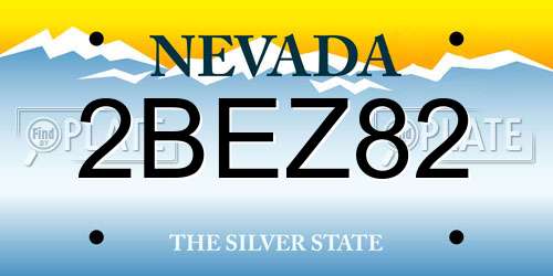2BEZ82 Nevada License Plate