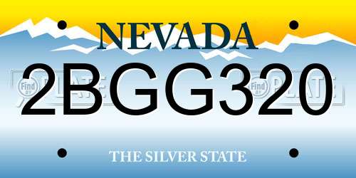 2BGG320 Nevada License Plate