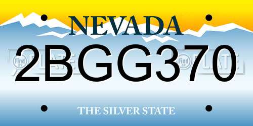 2BGG370 Nevada License Plate