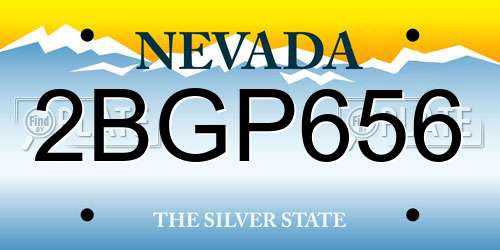 2BGP656 Nevada License Plate