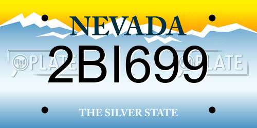2BI699 Nevada License Plate