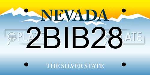 2BIB28 Nevada License Plate