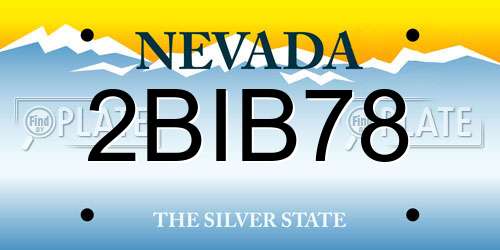 2BIB78 Nevada License Plate