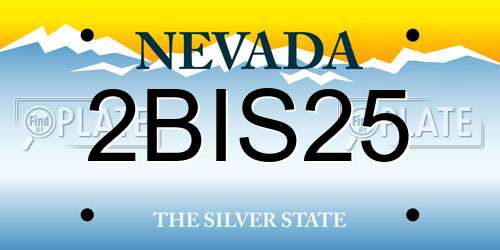 2BIS25 Nevada License Plate