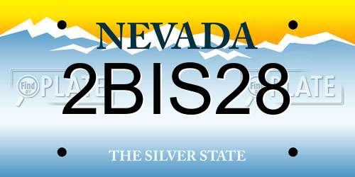 2BIS28 Nevada License Plate