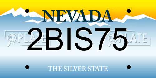 2BIS75 Nevada License Plate