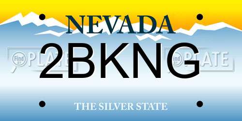2BKNG Nevada License Plate
