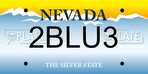 2BLU3 Nevada License Plate